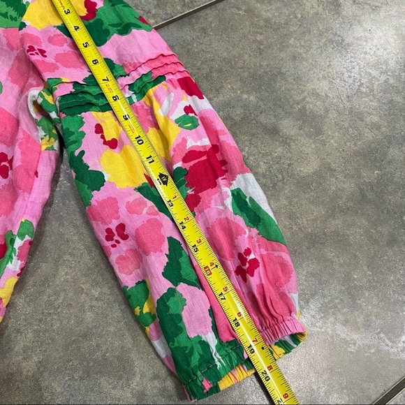 Charter Club Pink Floral Linen Square Neck Tunic Blouse Size XL Boho Resortwear - Picture 9 of 9